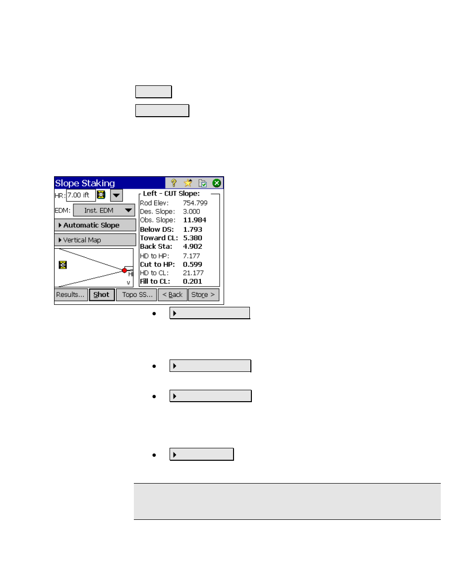 Slope staking – screen four | Spectra Precision Survey Pro v4.6 Ranger Reference Manual User Manual | Page 307 / 480