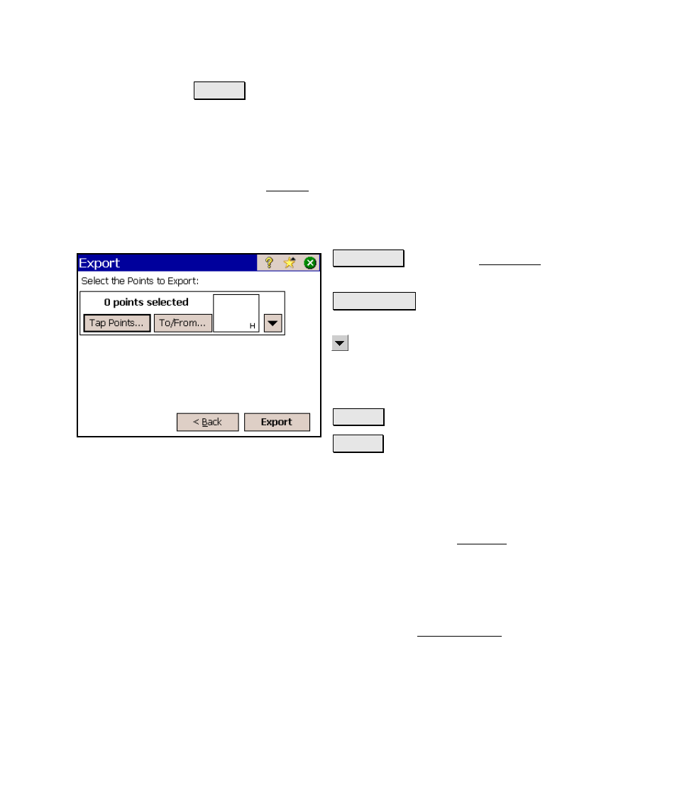 Export – screen two, Export *.job coordinates, Export old *.job coordinates | Spectra Precision Survey Pro v4.6 Ranger Reference Manual User Manual | Page 31 / 480
