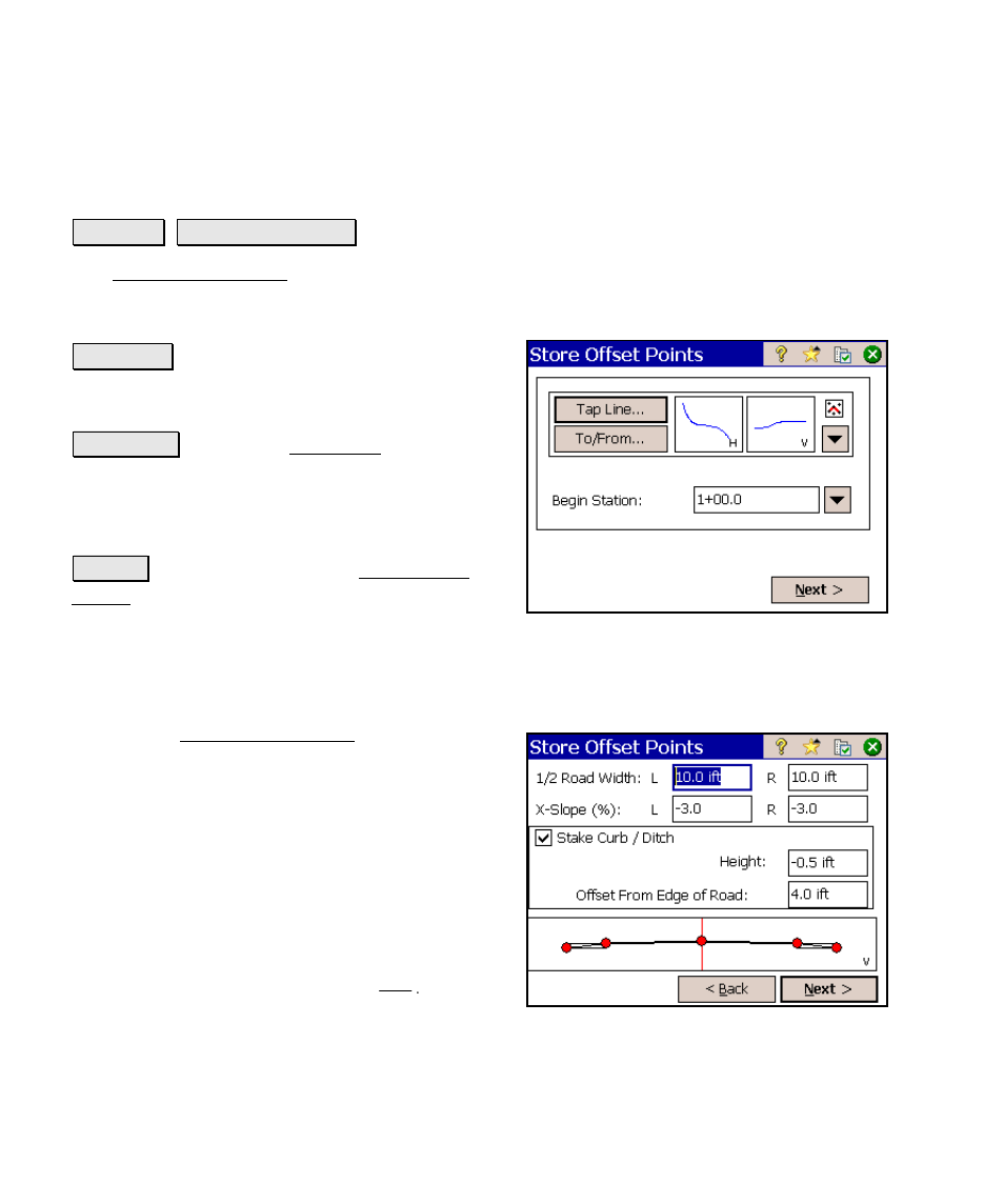 Store offset points, Store offset points – screen two | Spectra Precision Survey Pro v4.6 Ranger Reference Manual User Manual | Page 328 / 480