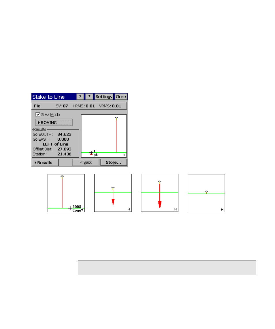 Stake to line – screen two | Spectra Precision Survey Pro v4.6 Ranger Reference Manual User Manual | Page 349 / 480