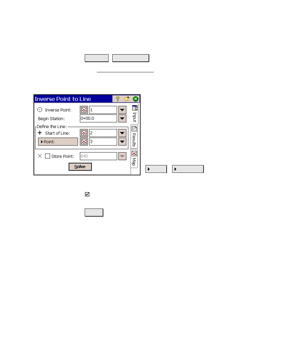 Inverse point to line, Results | Spectra Precision Survey Pro v4.6 Ranger Reference Manual User Manual | Page 363 / 480