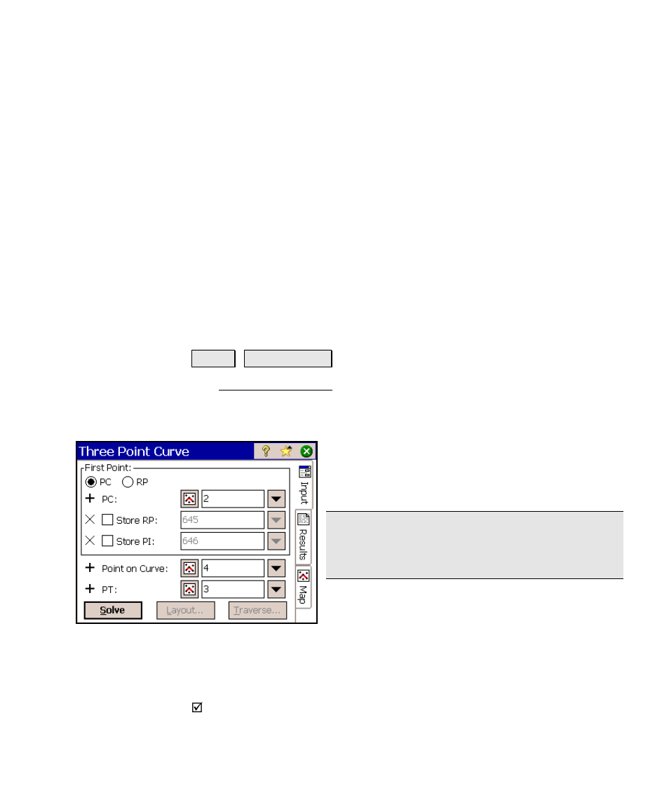 Results, Three point curve | Spectra Precision Survey Pro v4.6 Ranger Reference Manual User Manual | Page 393 / 480