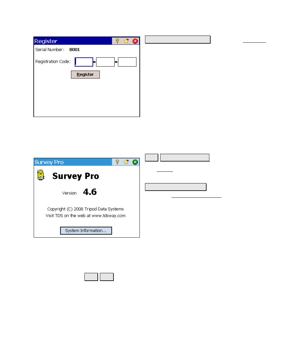 About survey pro, Exit, About survey pro exit | Spectra Precision Survey Pro v4.6 Ranger Reference Manual User Manual | Page 41 / 480