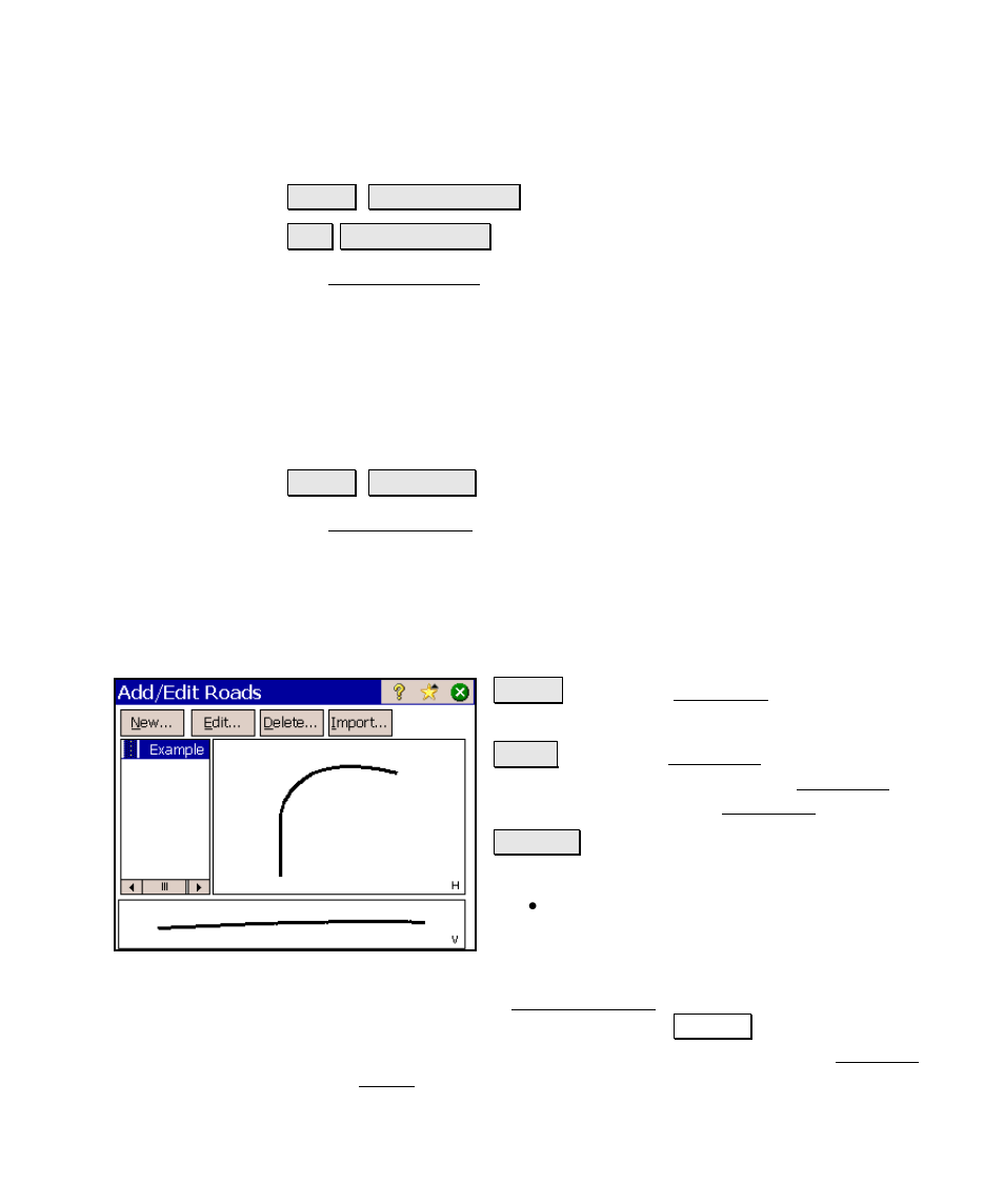 Edit alignments, Add/edit roads, Edit alignments add/edit roads | Spectra Precision Survey Pro v4.6 Ranger Reference Manual User Manual | Page 417 / 480