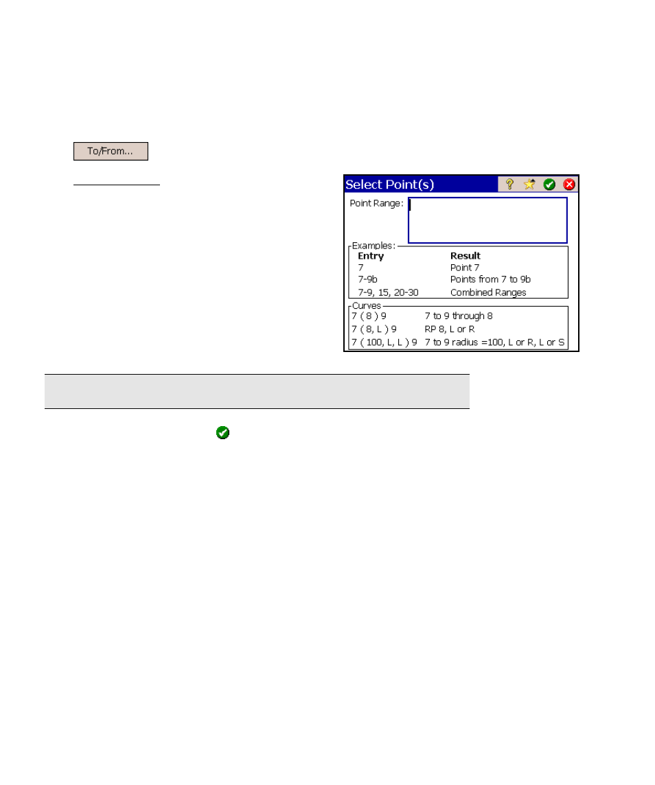 Select point(s) | Spectra Precision Survey Pro v4.6 Ranger Reference Manual User Manual | Page 458 / 480