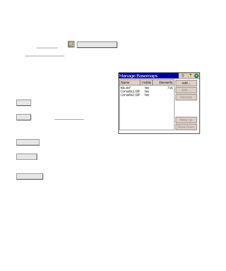 Manage basemaps | Spectra Precision Survey Pro v4.6 Ranger Reference Manual User Manual | Page 462 / 480