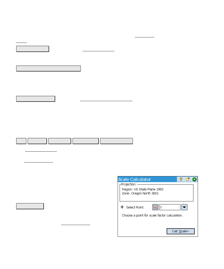 Calculate scale | Spectra Precision Survey Pro v4.6 Ranger Reference Manual User Manual | Page 56 / 480