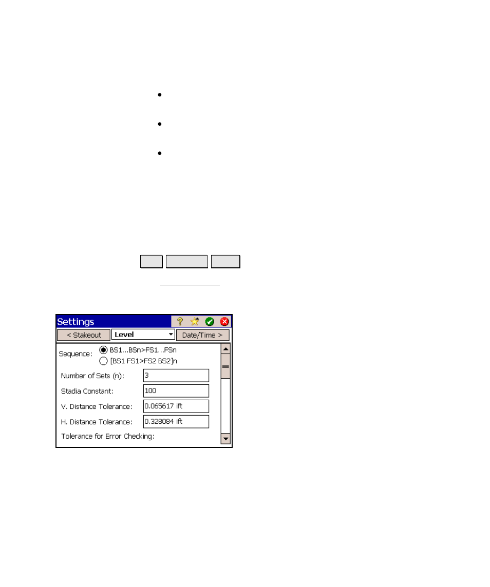 Level settings | Spectra Precision Survey Pro v4.6 Ranger Reference Manual User Manual | Page 61 / 480