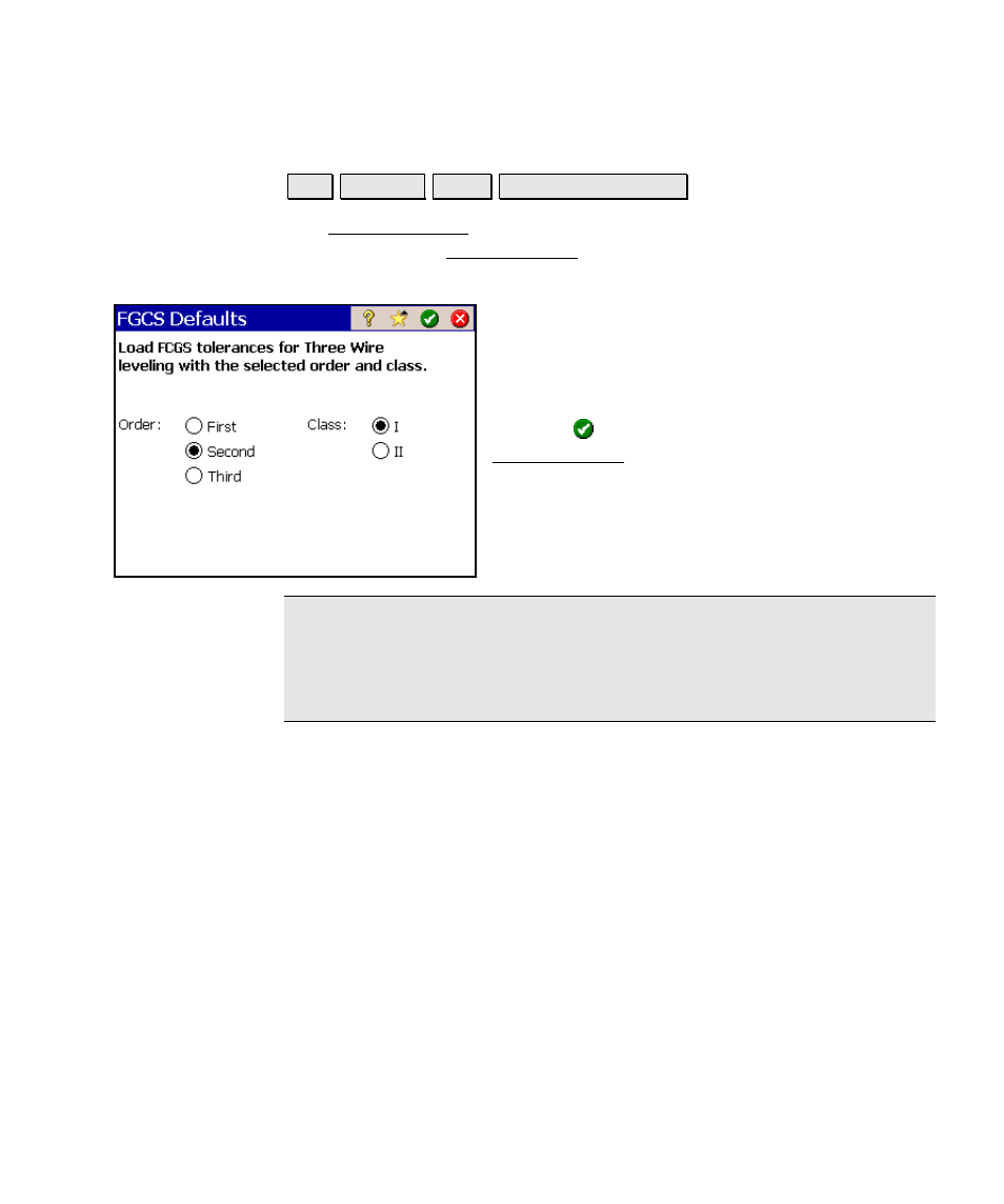 Fgcs defaults | Spectra Precision Survey Pro v4.6 Ranger Reference Manual User Manual | Page 63 / 480