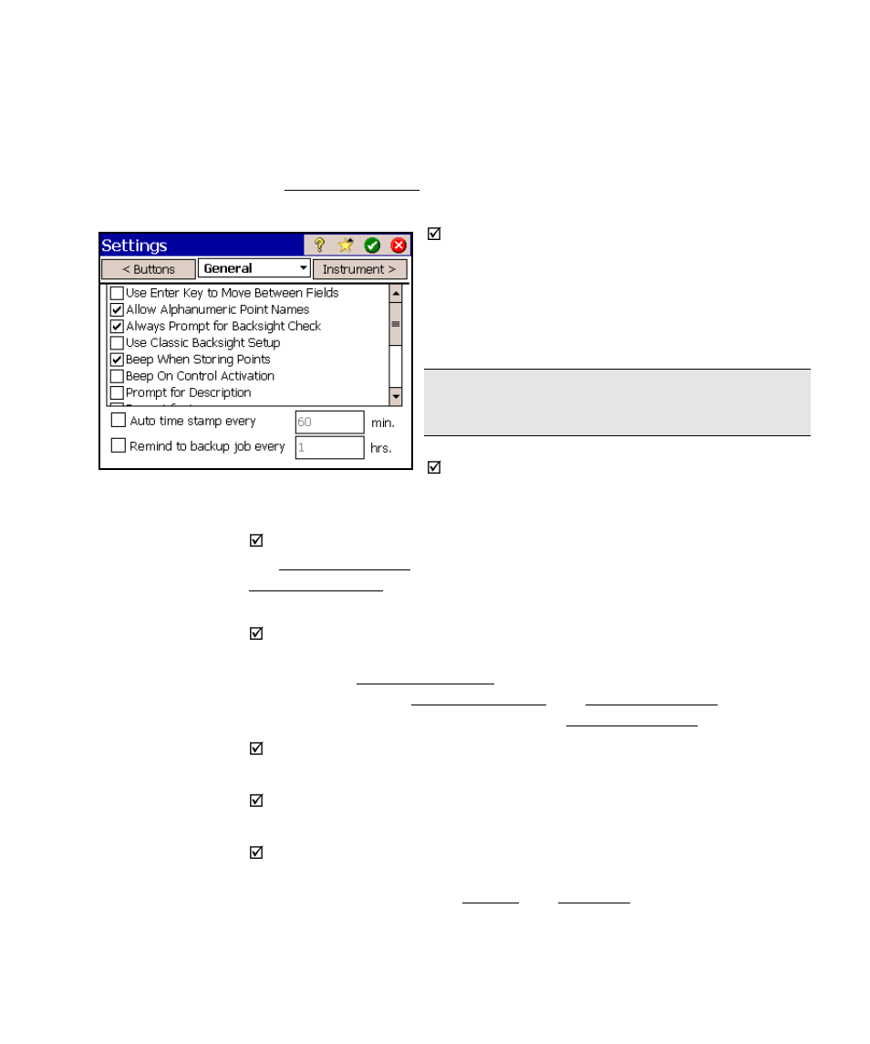 General settings | Spectra Precision Survey Pro v4.6 Ranger Reference Manual User Manual | Page 67 / 480