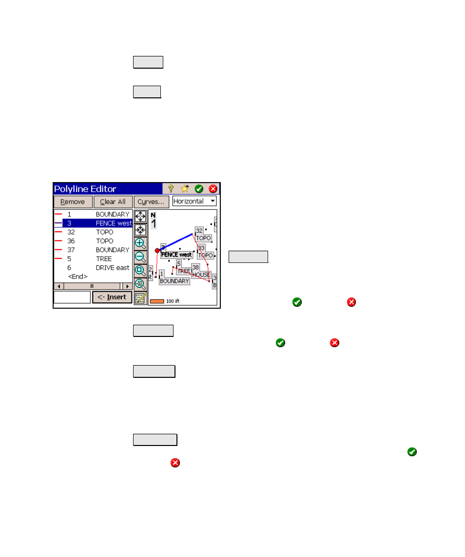 Screen three – polyline editor | Spectra Precision Survey Pro v4.6 Ranger Reference Manual User Manual | Page 75 / 480