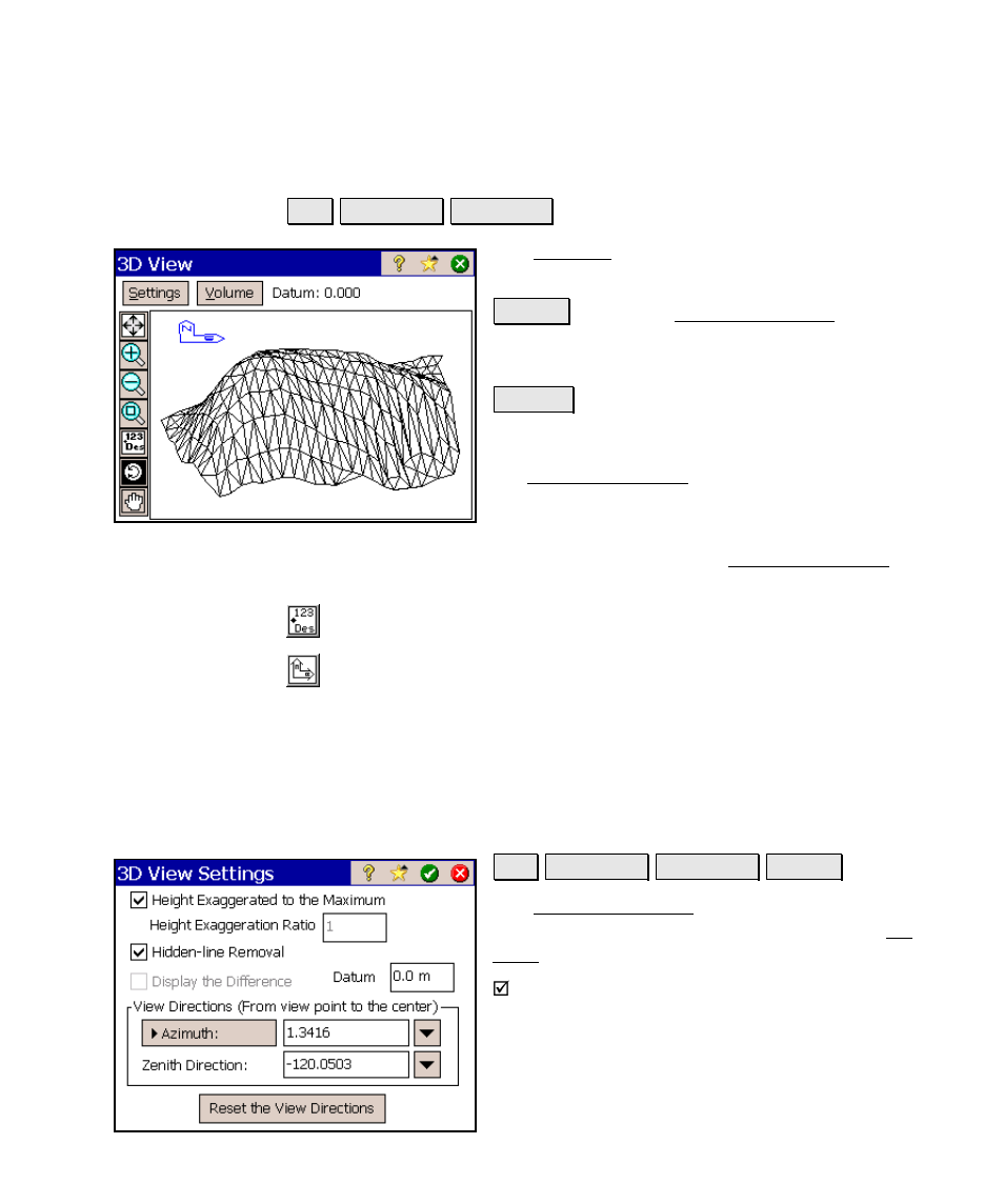 3d view, 3d view settings | Spectra Precision Survey Pro v4.6 Ranger Reference Manual User Manual | Page 97 / 480