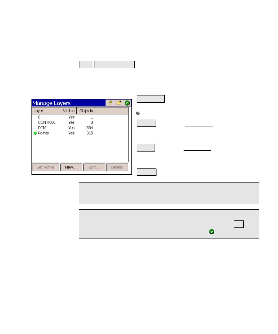 Manage layers | Spectra Precision Survey Pro v4.6 Ranger Reference Manual User Manual | Page 99 / 480