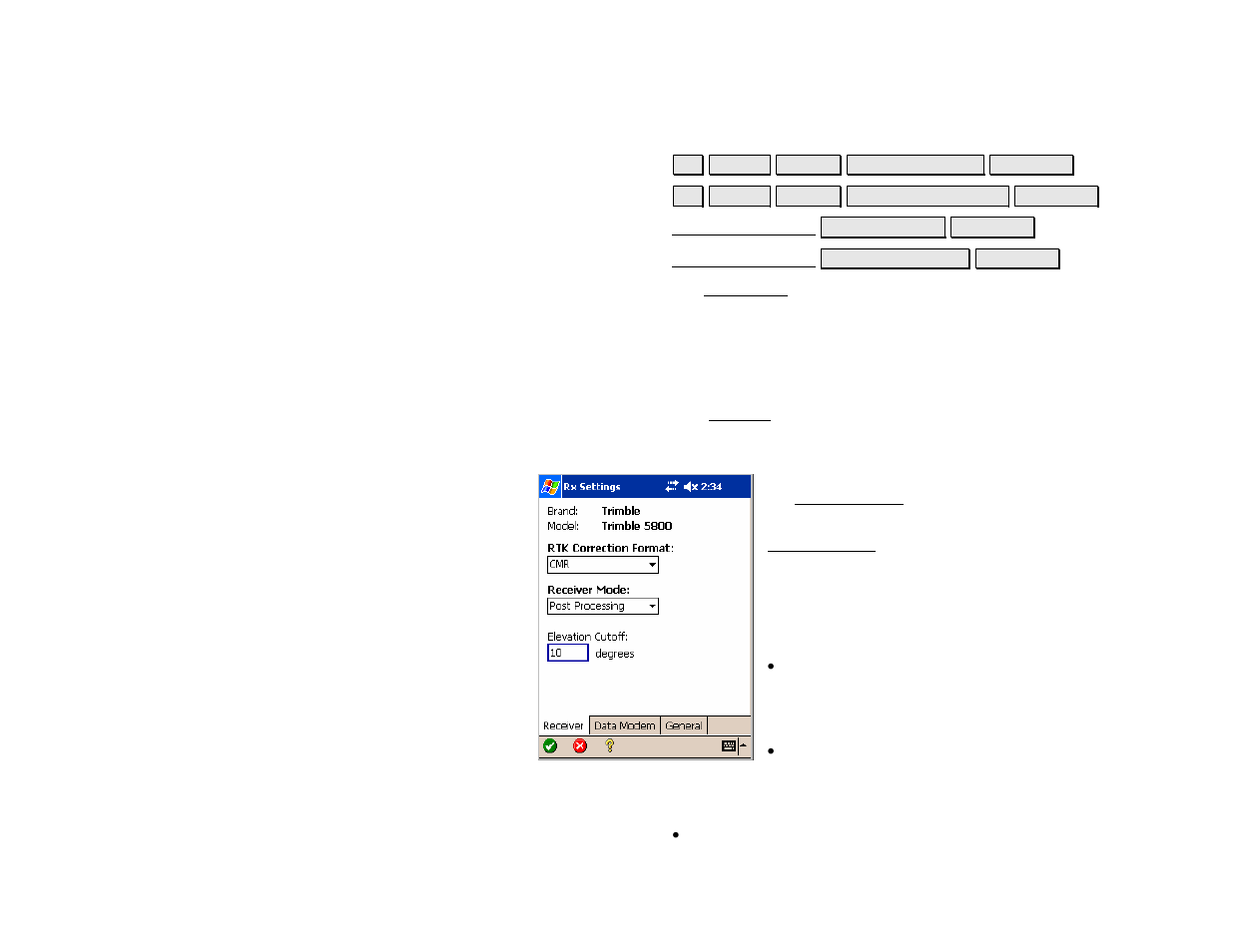 Rx settings, Receiver settings | Spectra Precision Survey Pro v4.5 Recon and Nomad Reference Manual User Manual | Page 101 / 469