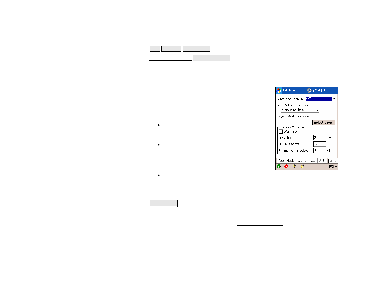 Post process settings | Spectra Precision Survey Pro v4.5 Recon and Nomad Reference Manual User Manual | Page 112 / 469