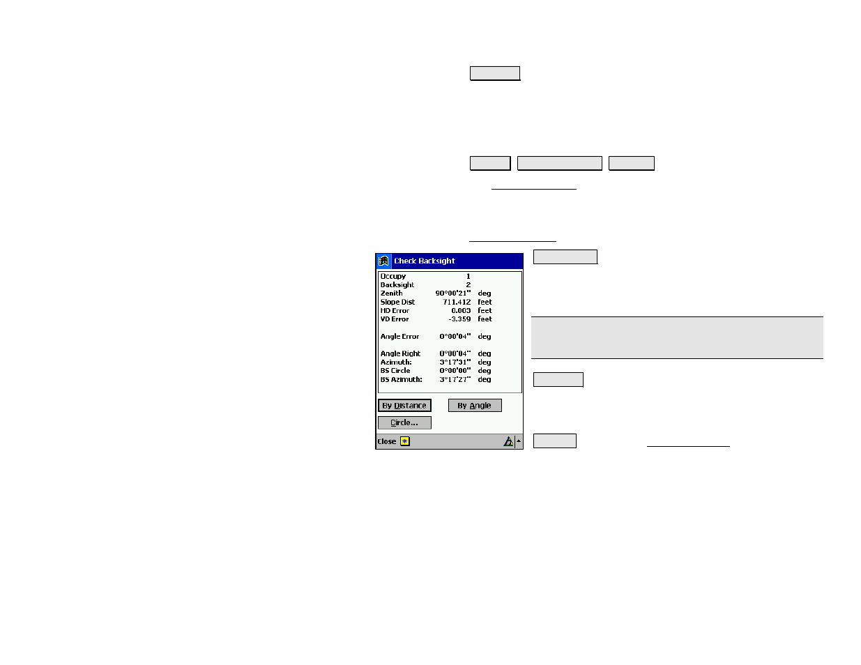 Check backsight | Spectra Precision Survey Pro v4.5 Recon and Nomad Reference Manual User Manual | Page 125 / 469