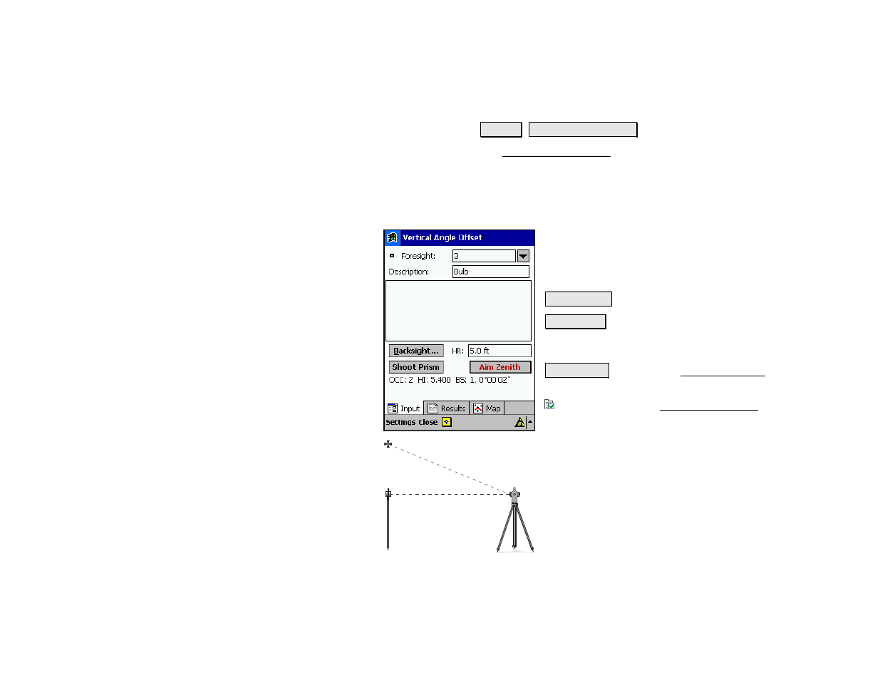 Vertical angle offset | Spectra Precision Survey Pro v4.5 Recon and Nomad Reference Manual User Manual | Page 139 / 469