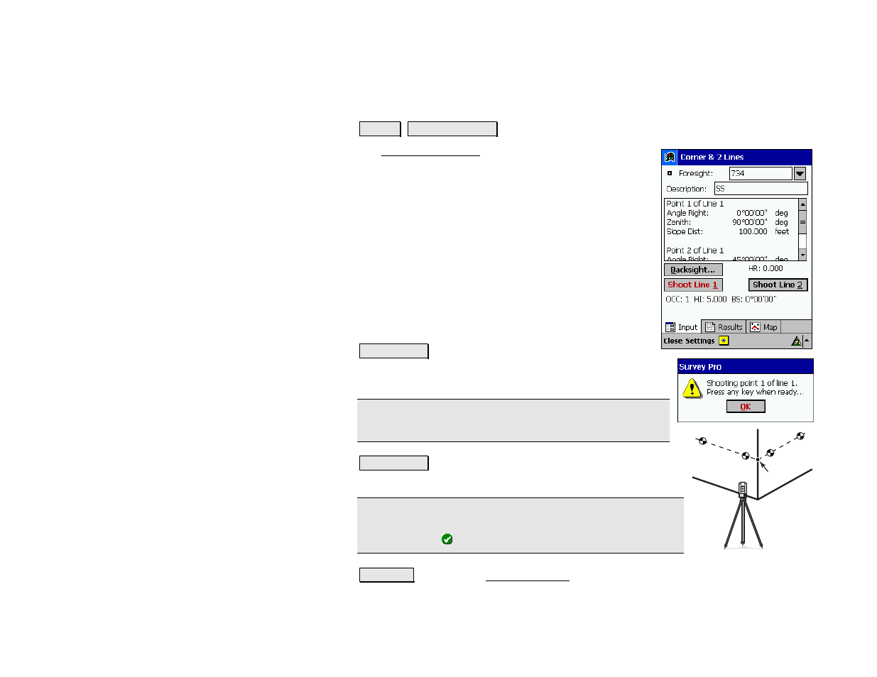 Corner & 2 lines | Spectra Precision Survey Pro v4.5 Recon and Nomad Reference Manual User Manual | Page 142 / 469