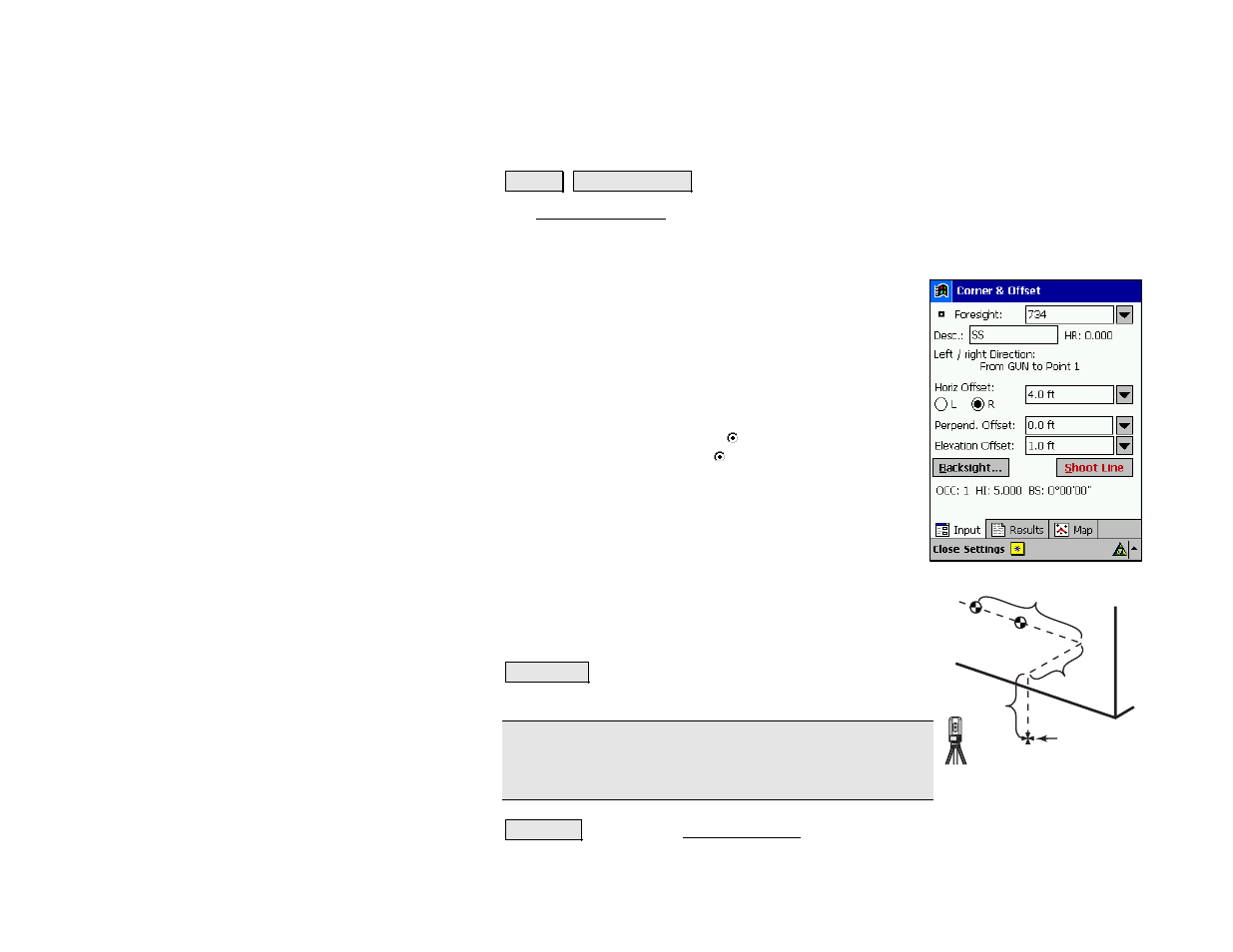 Corner & offset | Spectra Precision Survey Pro v4.5 Recon and Nomad Reference Manual User Manual | Page 144 / 469