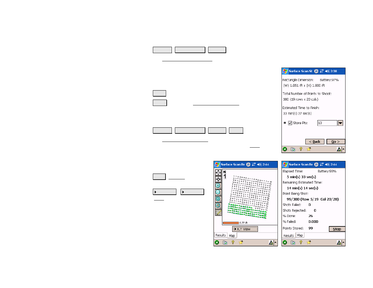 Surface scan statistics, Surface scan results | Spectra Precision Survey Pro v4.5 Recon and Nomad Reference Manual User Manual | Page 148 / 469