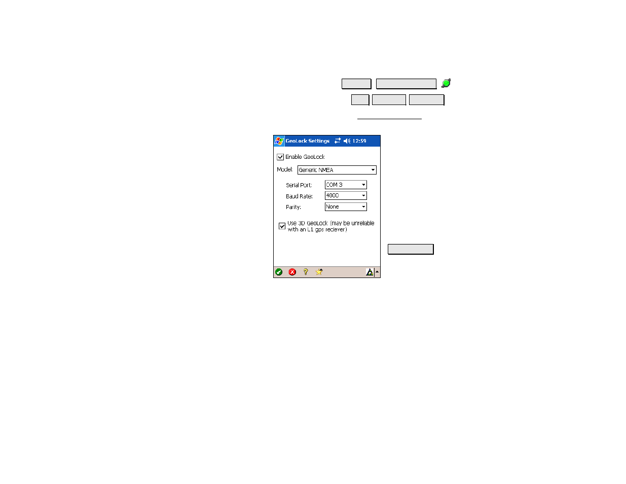 Geolock settings | Spectra Precision Survey Pro v4.5 Recon and Nomad Reference Manual User Manual | Page 173 / 469
