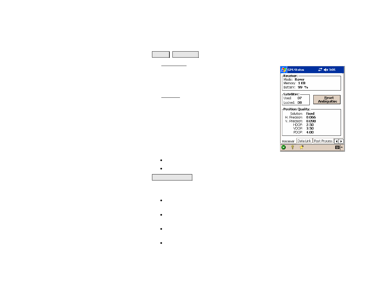 Gps status, Receiver | Spectra Precision Survey Pro v4.5 Recon and Nomad Reference Manual User Manual | Page 176 / 469