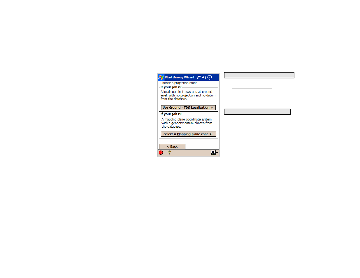 Choose projection mode | Spectra Precision Survey Pro v4.5 Recon and Nomad Reference Manual User Manual | Page 183 / 469