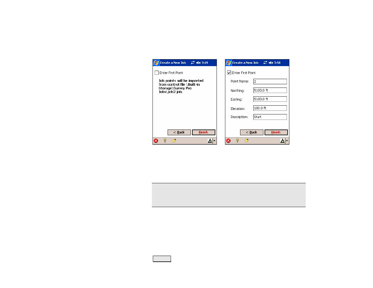 Create a new job 4 – (imported control file) | Spectra Precision Survey Pro v4.5 Recon and Nomad Reference Manual User Manual | Page 20 / 469