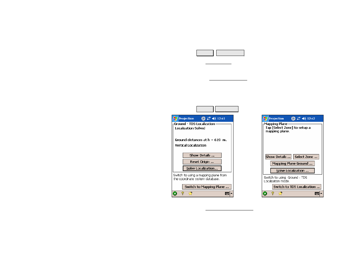 Rover setup, Projection, Rover setup projection | Spectra Precision Survey Pro v4.5 Recon and Nomad Reference Manual User Manual | Page 209 / 469