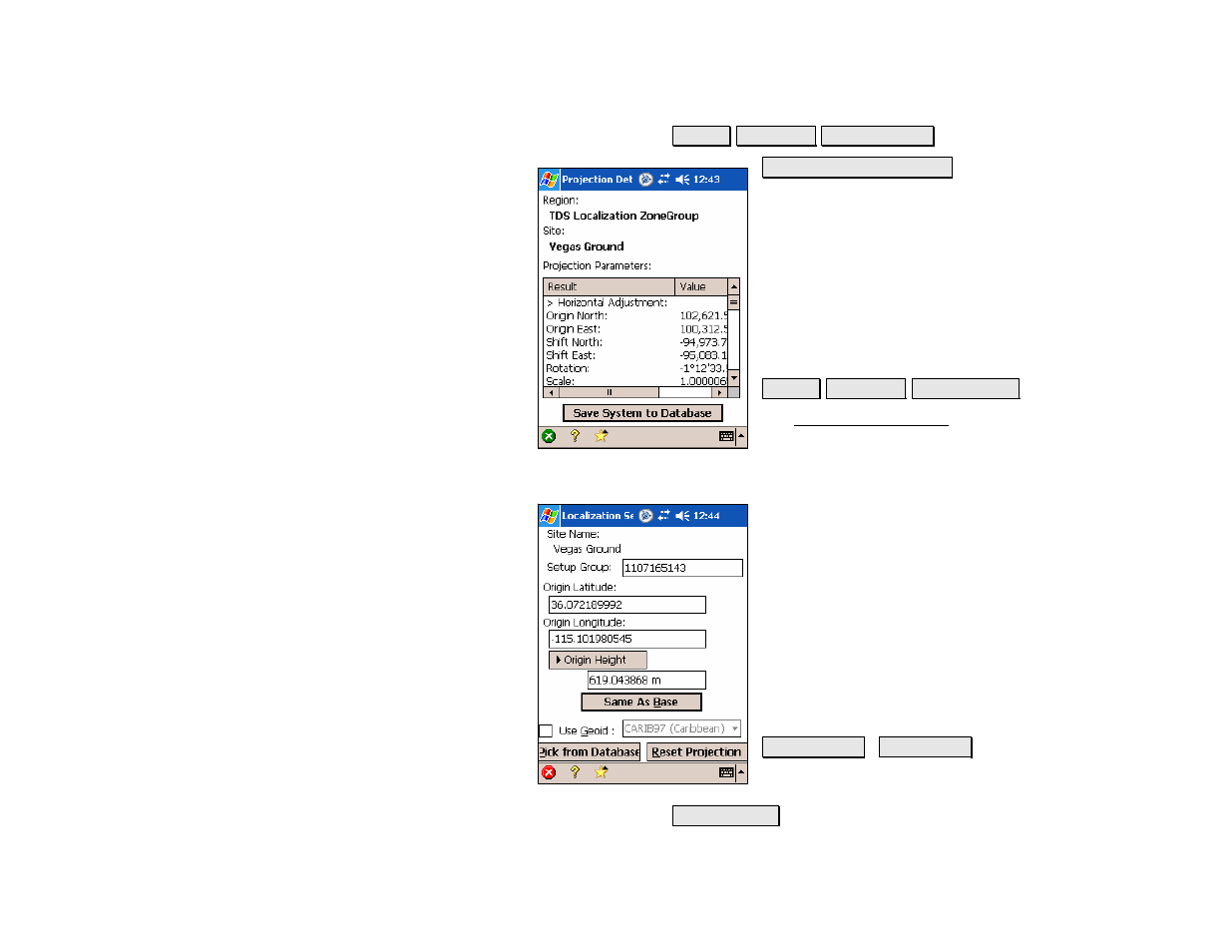 Projection details, Localization set zone | Spectra Precision Survey Pro v4.5 Recon and Nomad Reference Manual User Manual | Page 211 / 469