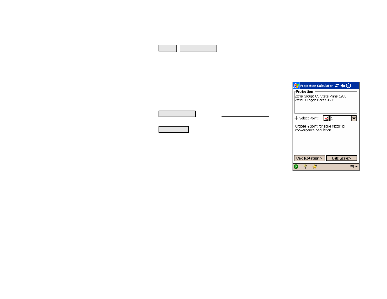 Projection calculator | Spectra Precision Survey Pro v4.5 Recon and Nomad Reference Manual User Manual | Page 244 / 469
