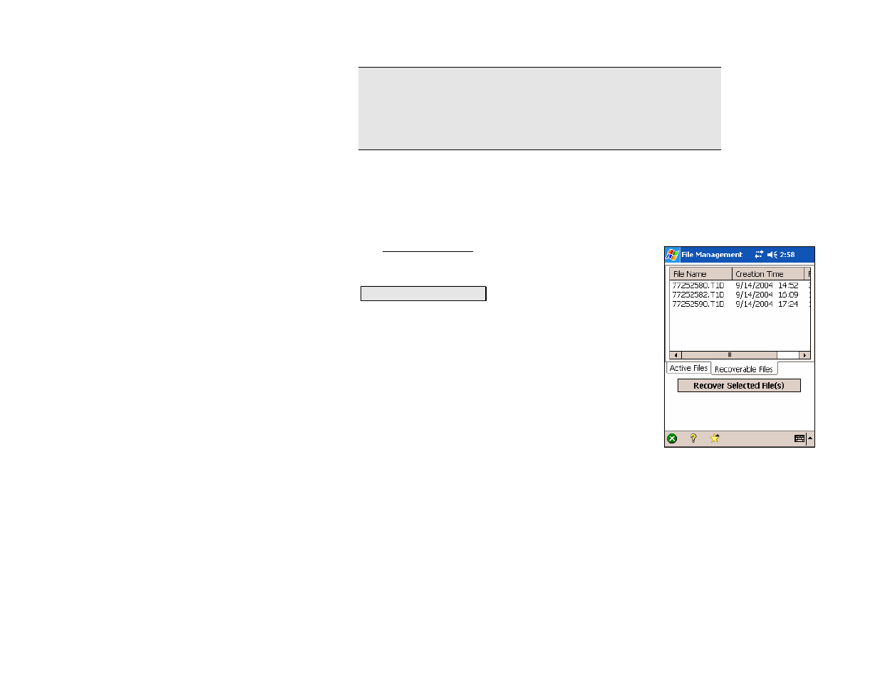 Recoverable files | Spectra Precision Survey Pro v4.5 Recon and Nomad Reference Manual User Manual | Page 248 / 469