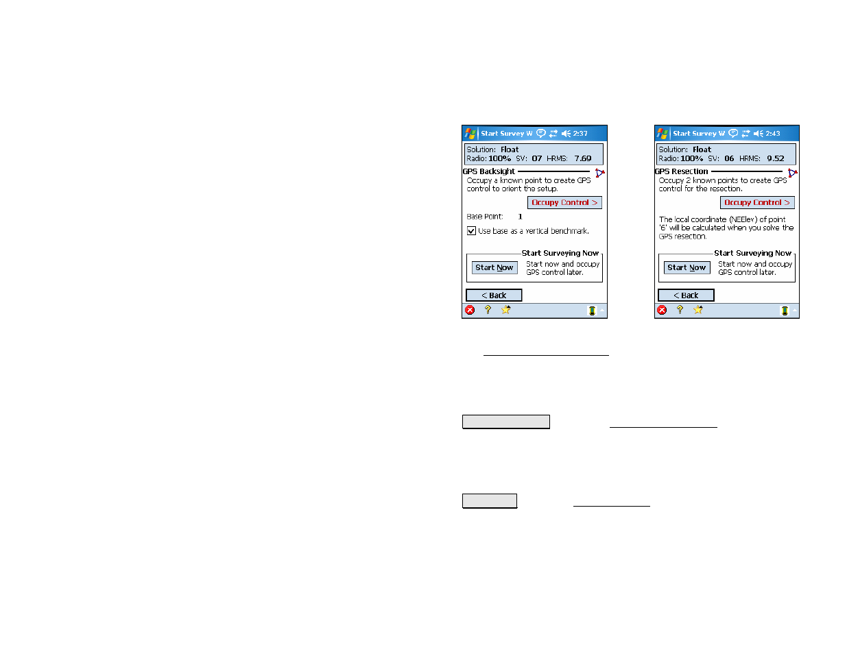 Gps backsight/resection | Spectra Precision Survey Pro v4.5 Recon and Nomad Reference Manual User Manual | Page 253 / 469