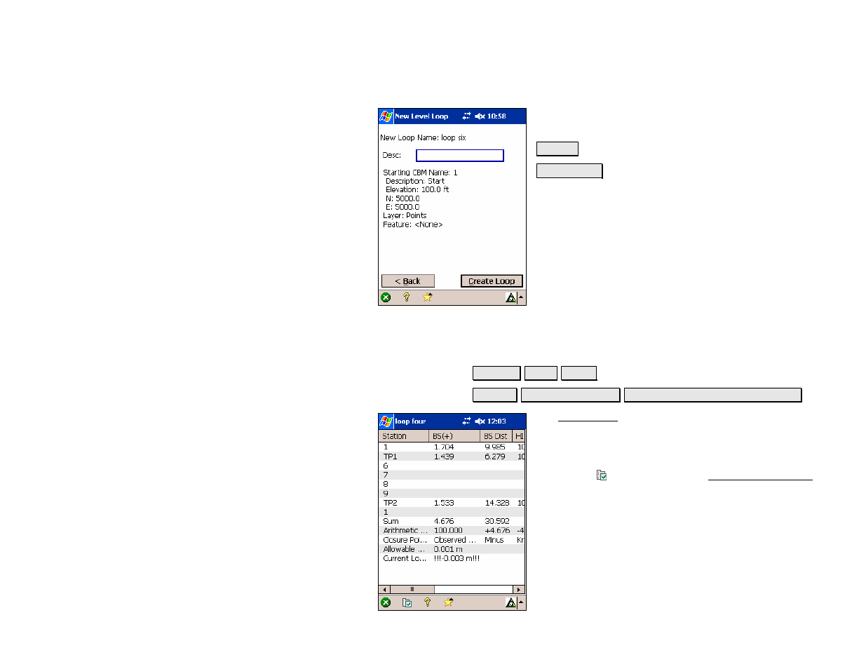 New level loop – screen two, Level notes | Spectra Precision Survey Pro v4.5 Recon and Nomad Reference Manual User Manual | Page 265 / 469