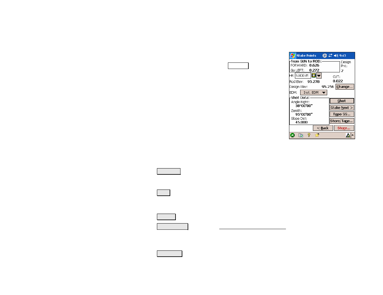 Stake points – screen three | Spectra Precision Survey Pro v4.5 Recon and Nomad Reference Manual User Manual | Page 280 / 469