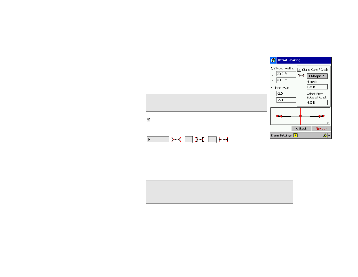 Offset staking – screen two | Spectra Precision Survey Pro v4.5 Recon and Nomad Reference Manual User Manual | Page 290 / 469