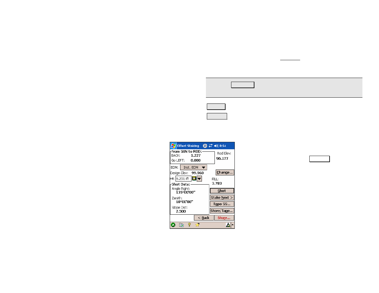 Offset staking – screen five | Spectra Precision Survey Pro v4.5 Recon and Nomad Reference Manual User Manual | Page 293 / 469