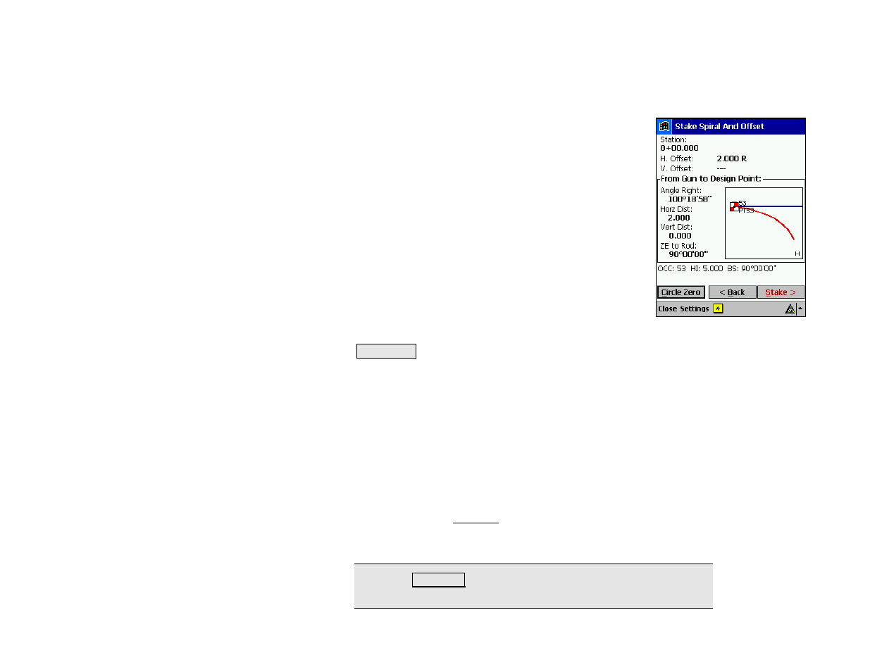 Stake spiral and offset – screen three | Spectra Precision Survey Pro v4.5 Recon and Nomad Reference Manual User Manual | Page 316 / 469