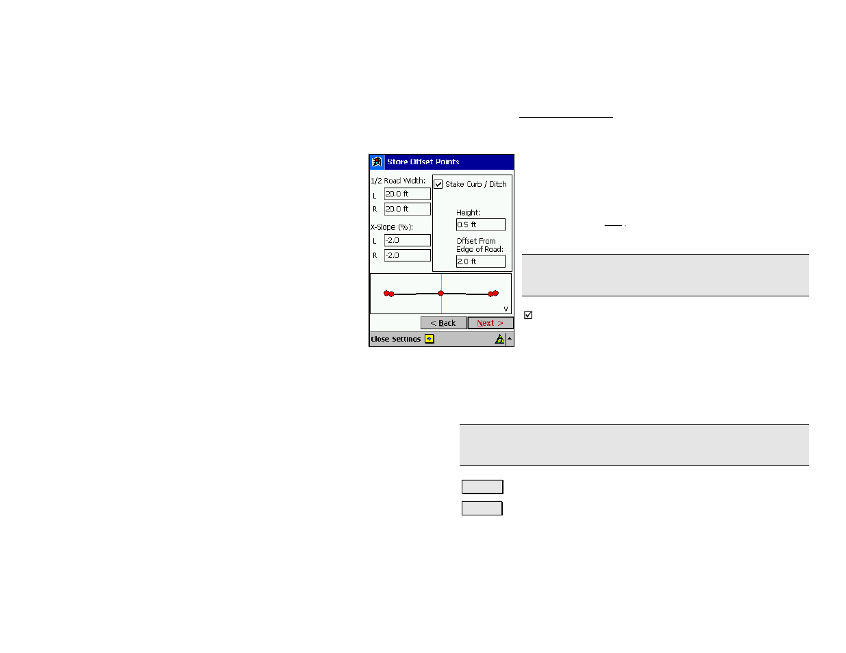 Store offset points – screen two | Spectra Precision Survey Pro v4.5 Recon and Nomad Reference Manual User Manual | Page 321 / 469