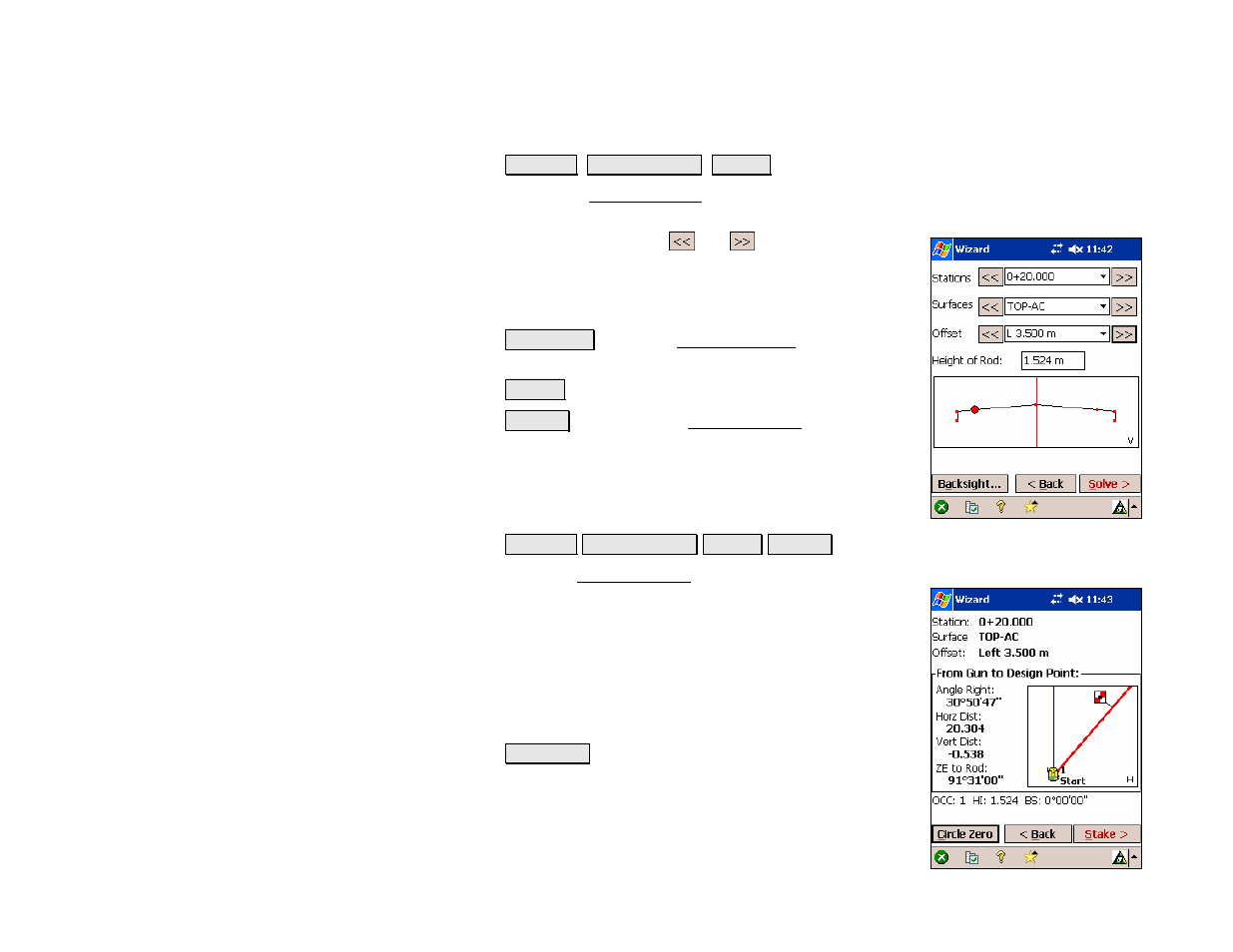 Station staking – screen two, Station staking – screen three | Spectra Precision Survey Pro v4.5 Recon and Nomad Reference Manual User Manual | Page 330 / 469