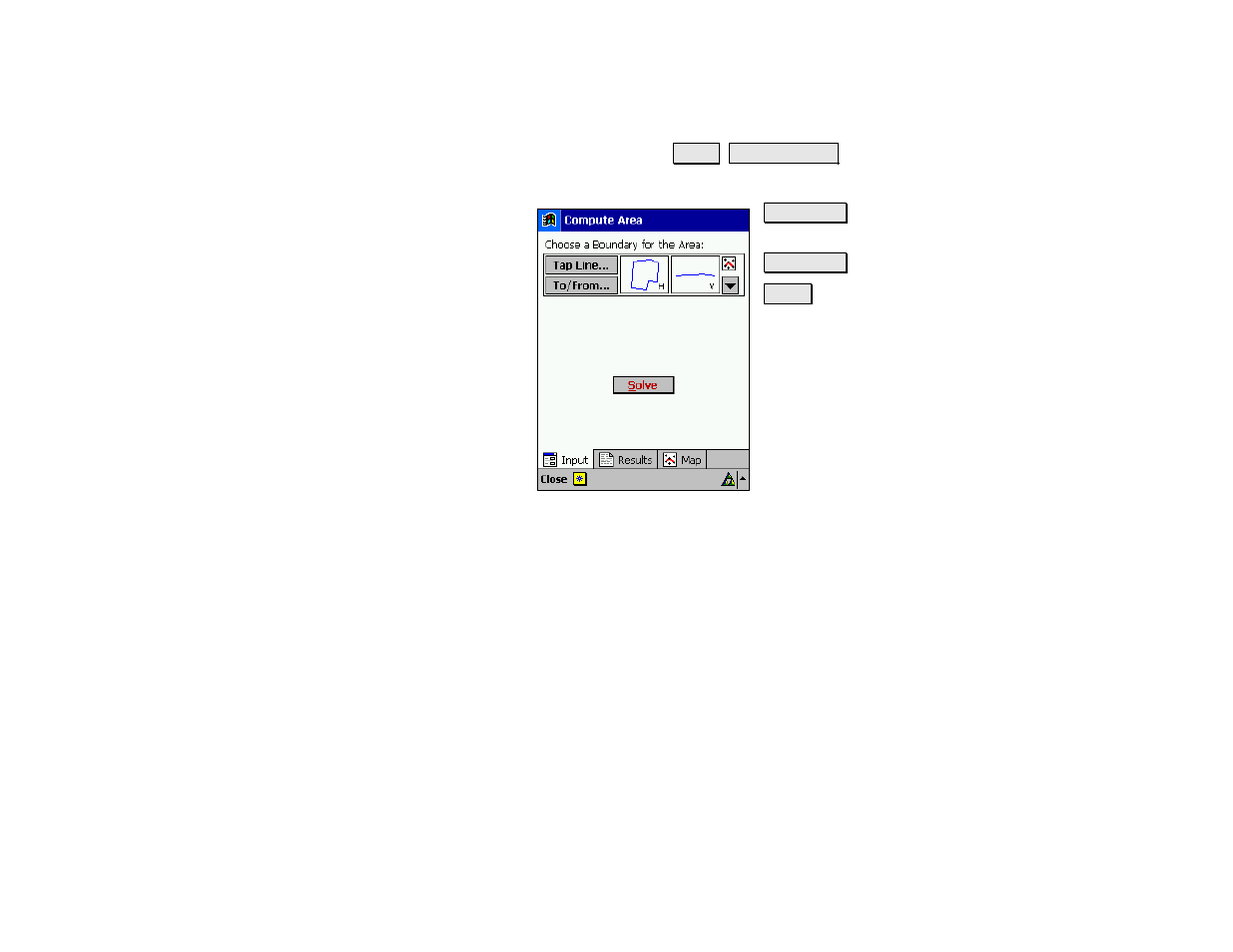Compute area, Results | Spectra Precision Survey Pro v4.5 Recon and Nomad Reference Manual User Manual | Page 367 / 469