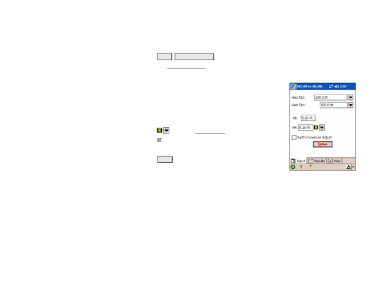 Hd/vd to sd/za, Results | Spectra Precision Survey Pro v4.5 Recon and Nomad Reference Manual User Manual | Page 374 / 469