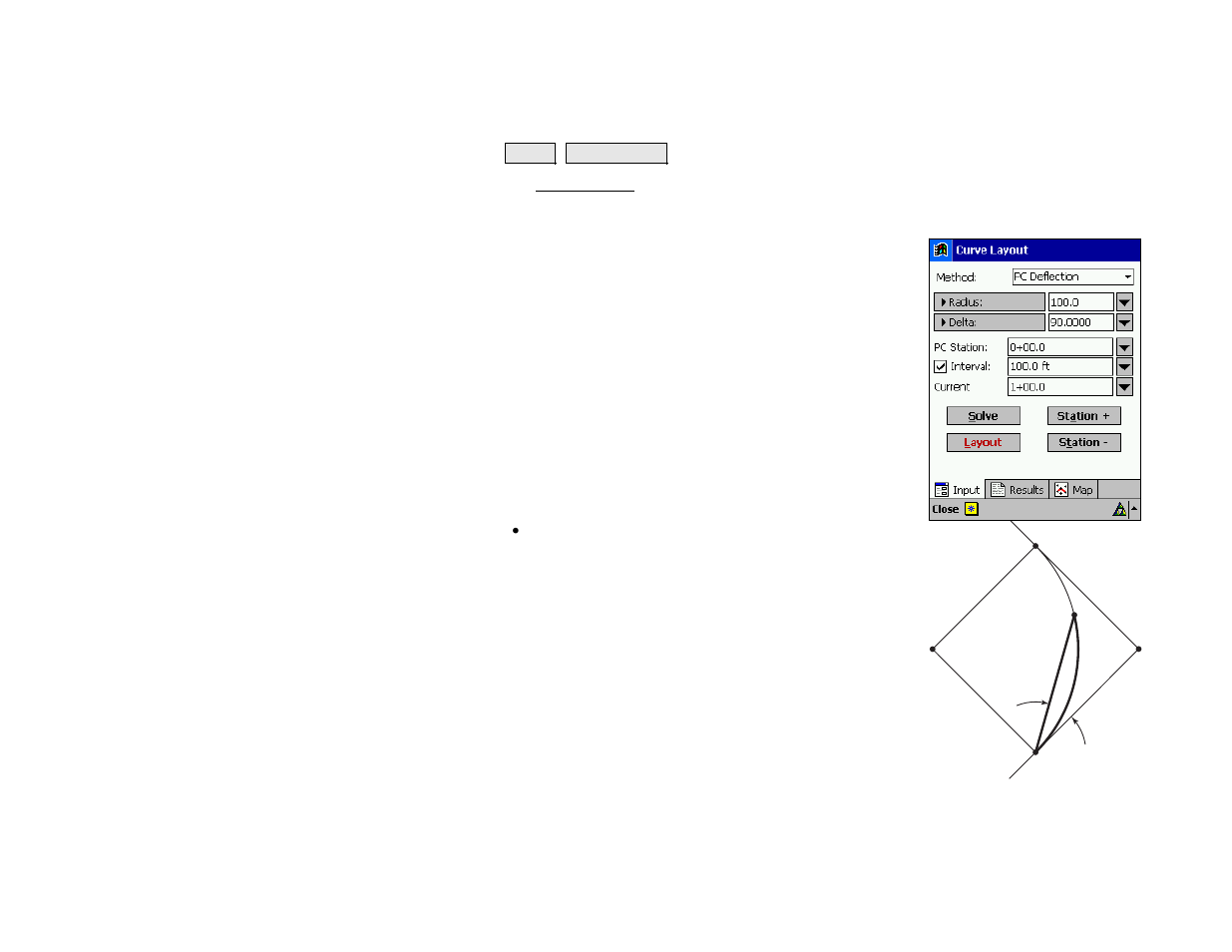 Curve layout curve layout, Curve layout | Spectra Precision Survey Pro v4.5 Recon and Nomad Reference Manual User Manual | Page 386 / 469