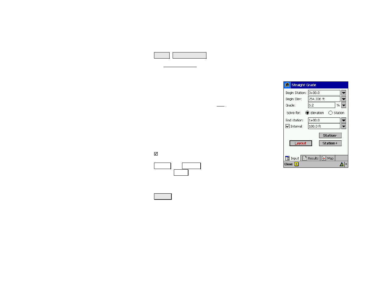 Straight grade, Results | Spectra Precision Survey Pro v4.5 Recon and Nomad Reference Manual User Manual | Page 396 / 469