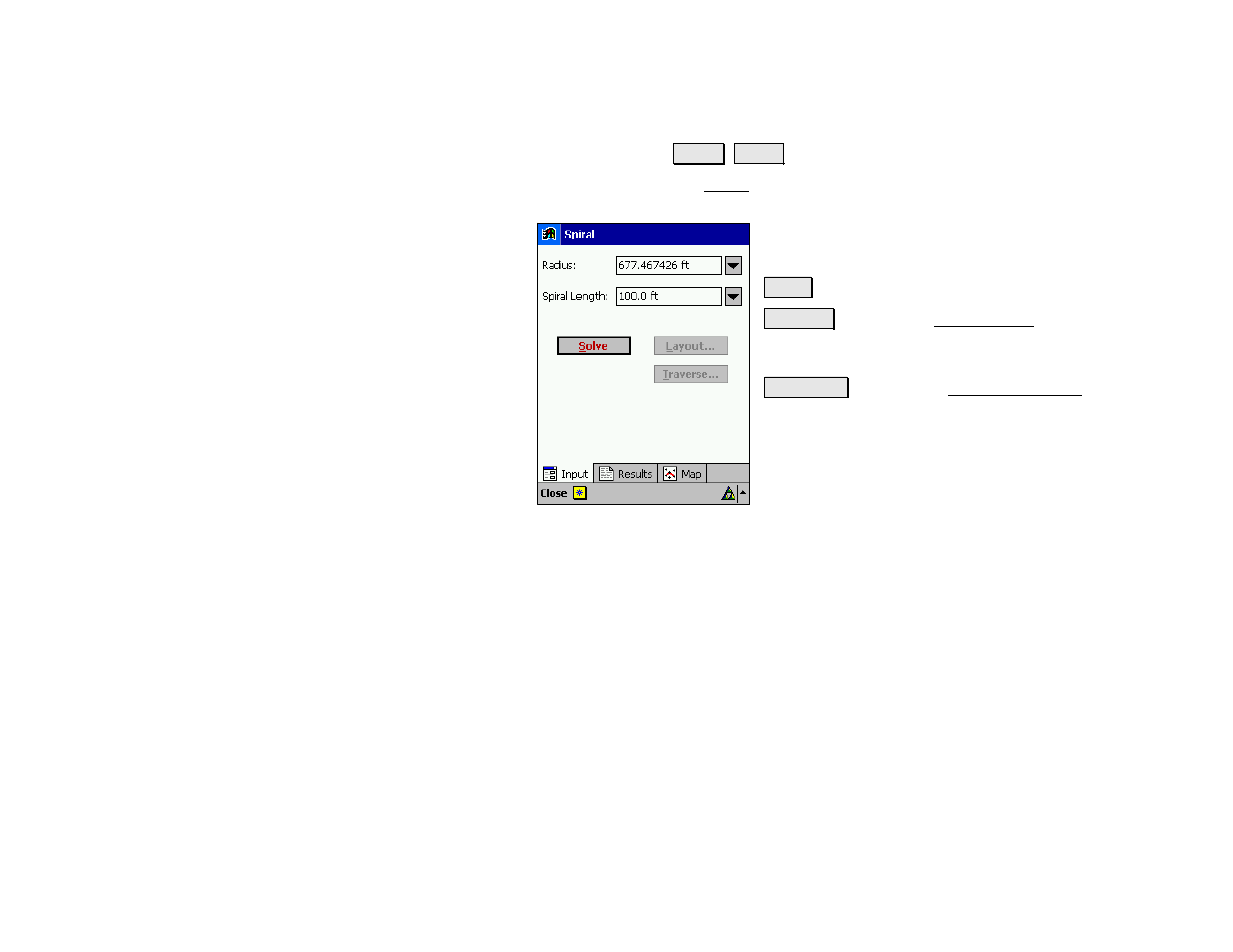 Spiral, Results | Spectra Precision Survey Pro v4.5 Recon and Nomad Reference Manual User Manual | Page 397 / 469