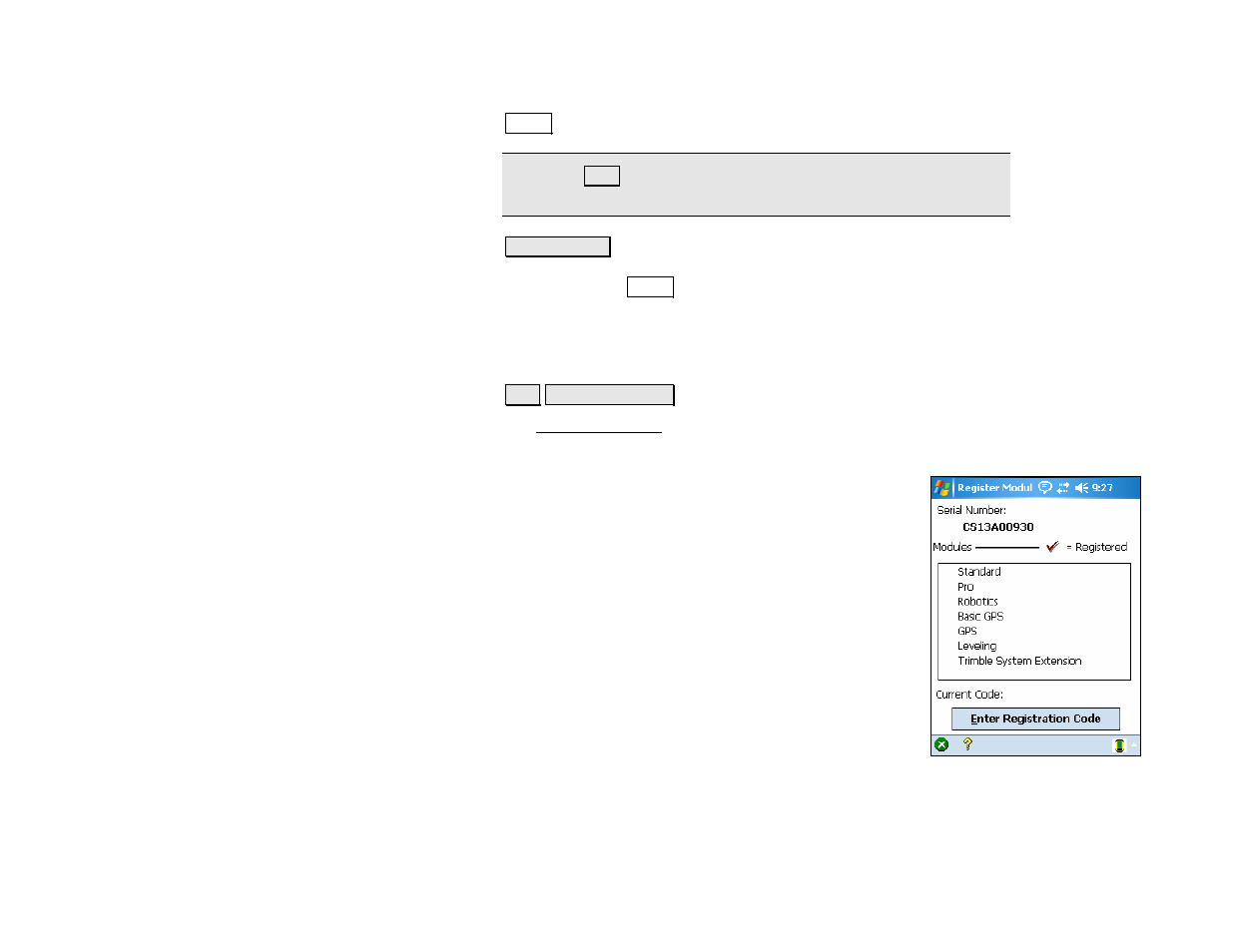 Register modules | Spectra Precision Survey Pro v4.5 Recon and Nomad Reference Manual User Manual | Page 40 / 469