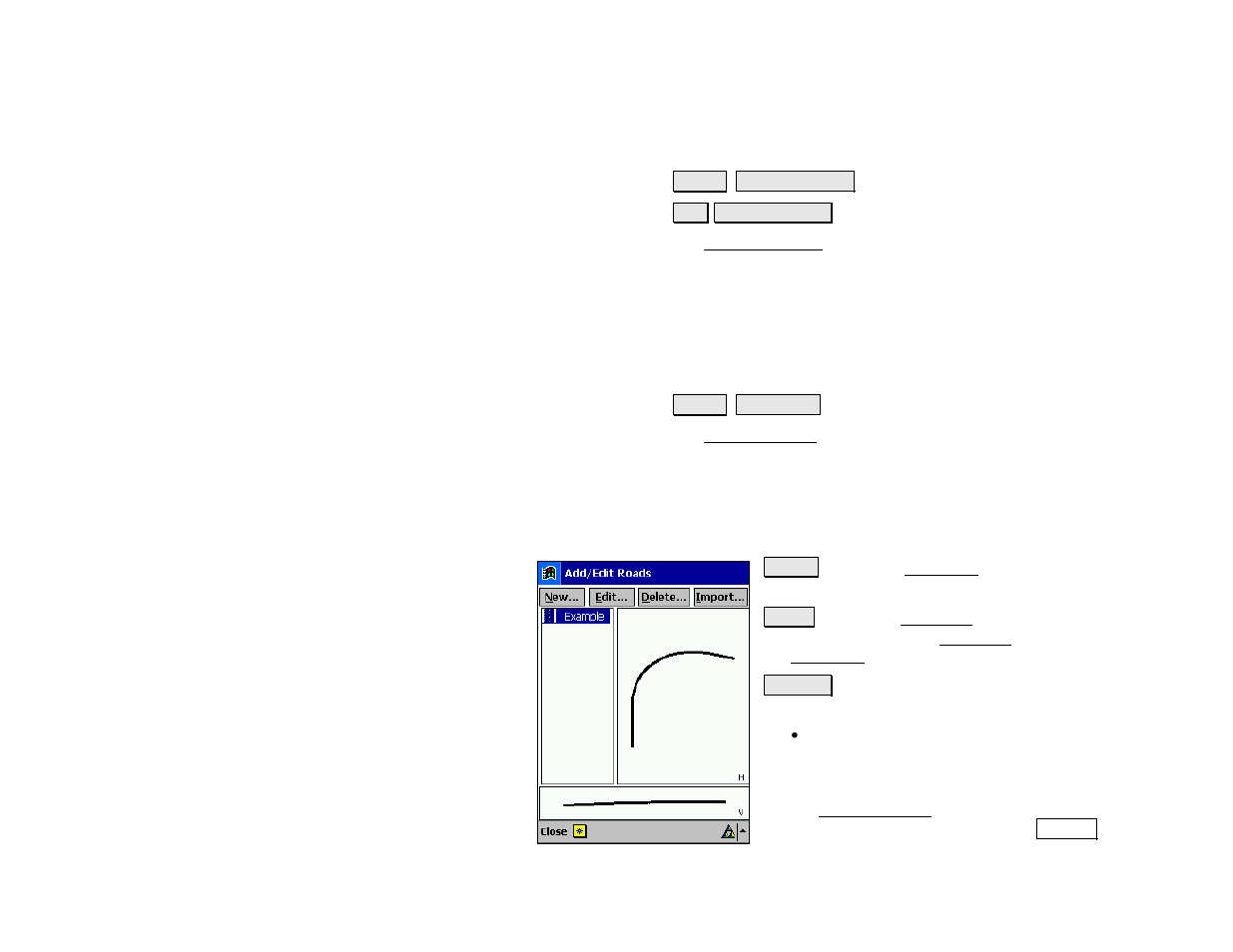 Edit alignments, Add/edit roads, Edit alignments add/edit roads | Spectra Precision Survey Pro v4.5 Recon and Nomad Reference Manual User Manual | Page 405 / 469