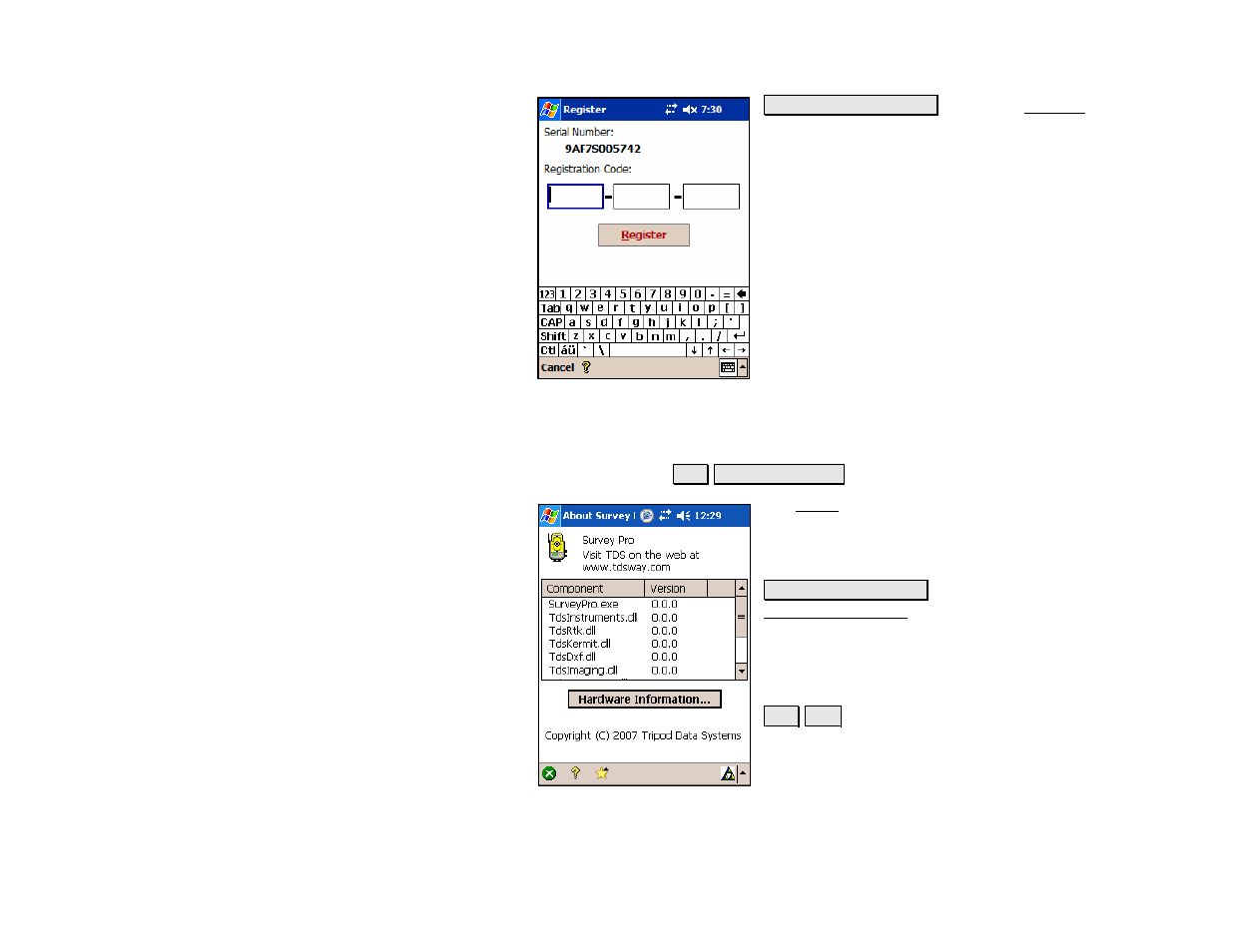 About survey pro, Exit, About survey pro exit | Spectra Precision Survey Pro v4.5 Recon and Nomad Reference Manual User Manual | Page 41 / 469