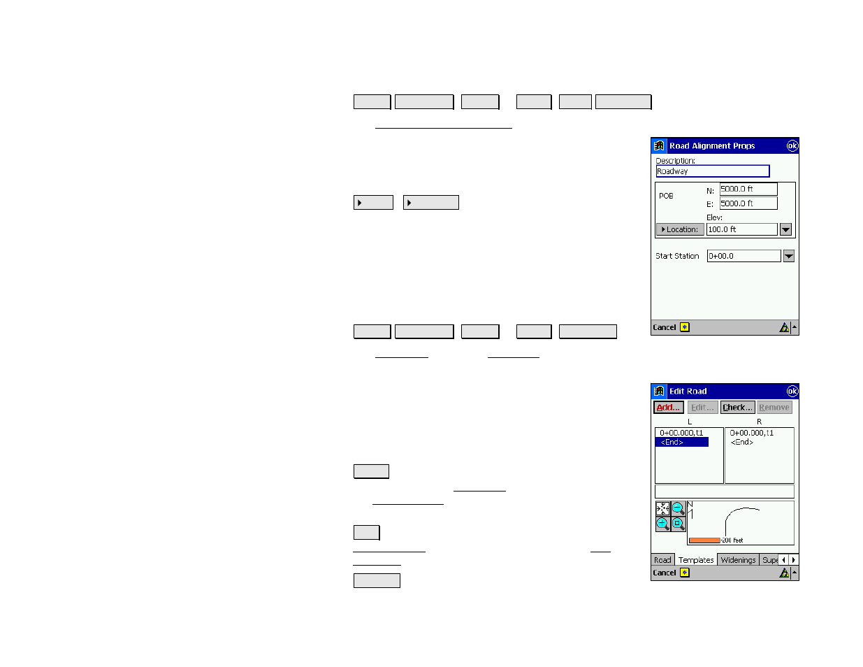 Road alignment properties screen, The templates card | Spectra Precision Survey Pro v4.5 Recon and Nomad Reference Manual User Manual | Page 410 / 469