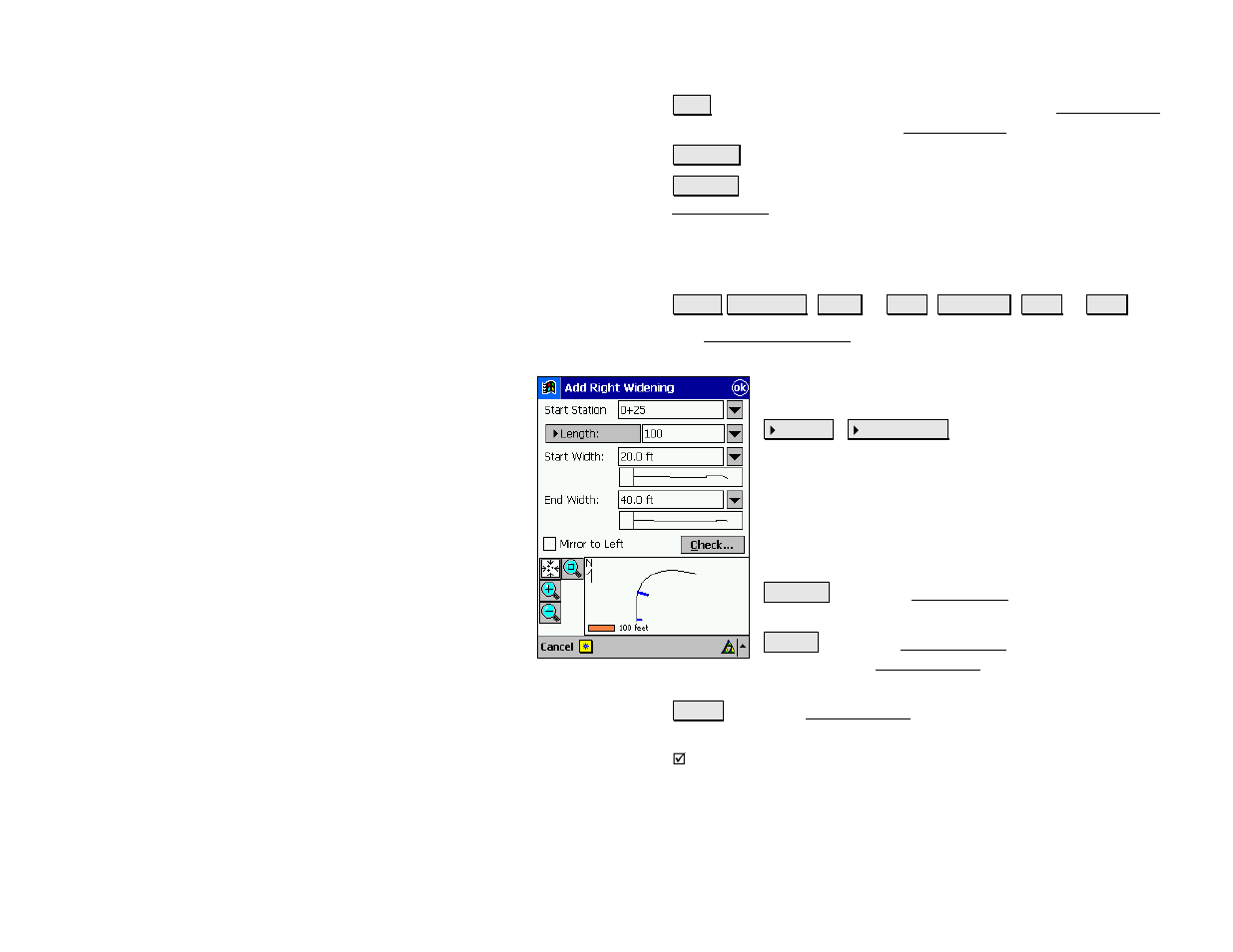 Add / edit widening screen | Spectra Precision Survey Pro v4.5 Recon and Nomad Reference Manual User Manual | Page 413 / 469